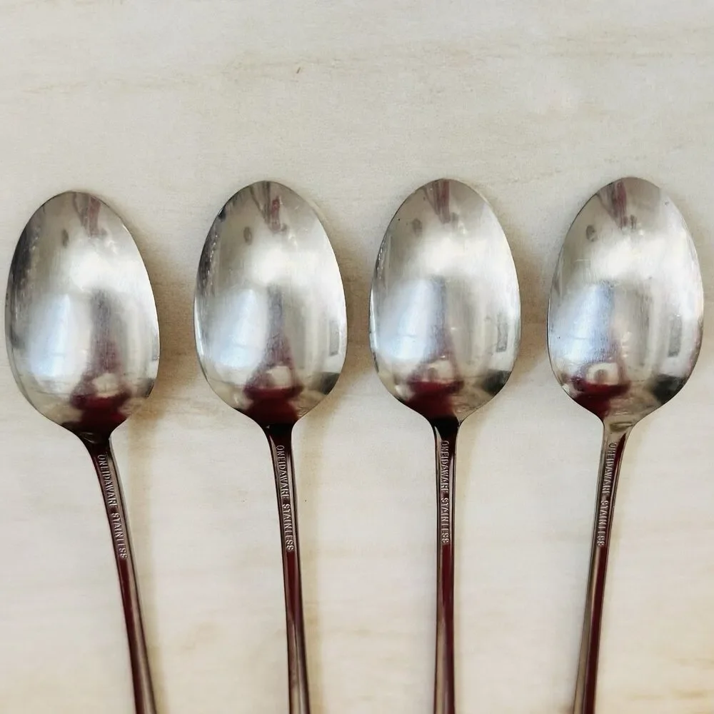 4pc ONEIDA Allegiance Iced Tea Spoons 7 1/2” Stainless Betty Crocker Oneidaware
